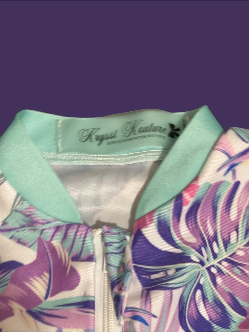 Kryssi Kouture Tropical Ruffle Rash Guard Swimsuit 12-24M